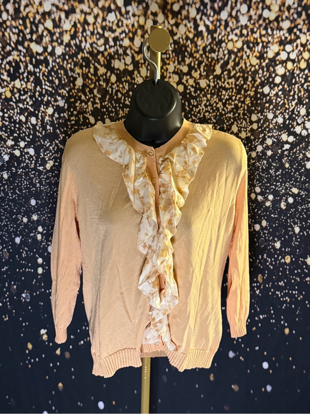 Doncaster Collection Peach Dress Sweater -Small